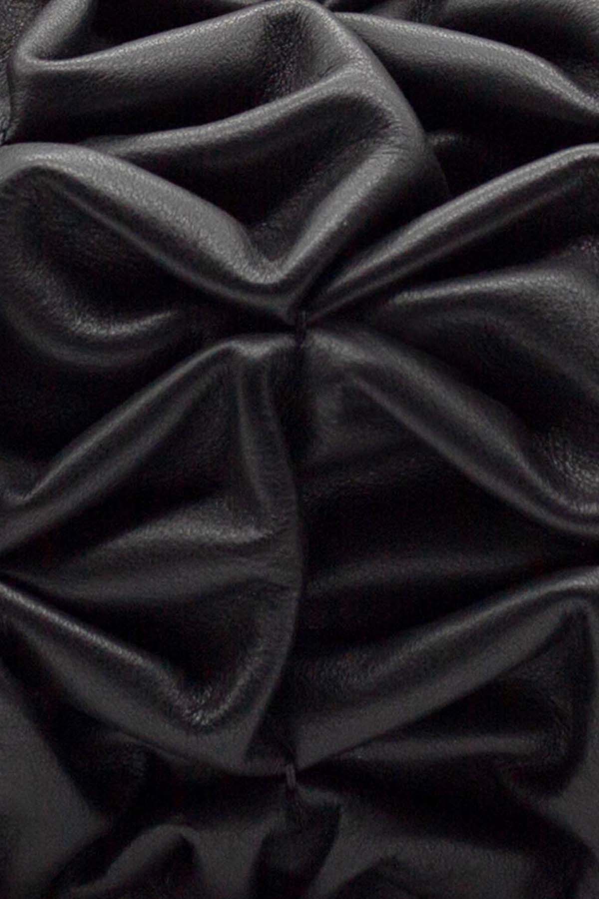 Vic Matie El İşçiliği Büzgülü Deri Omuz Çantası