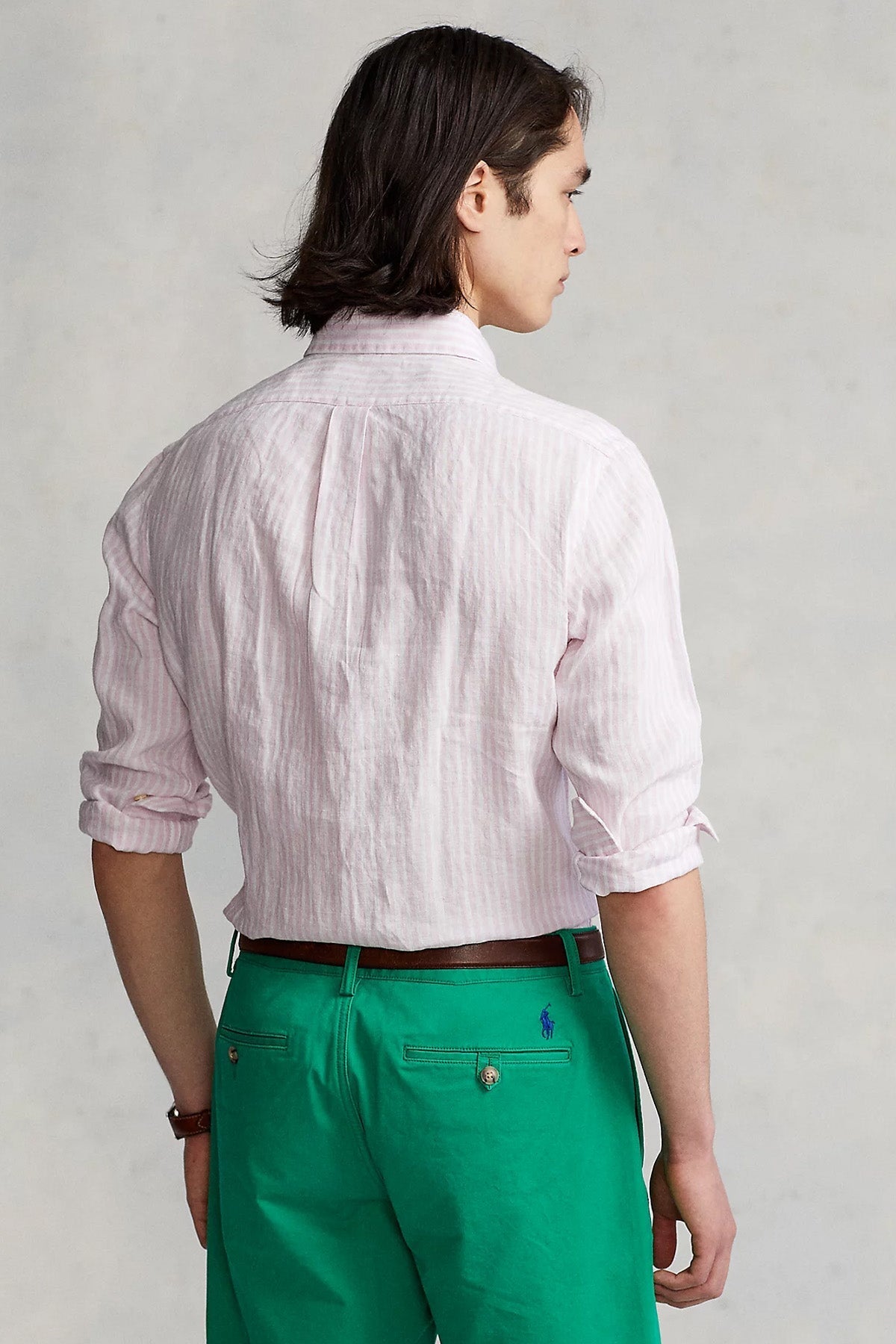 Polo Ralph Lauren Custom Fit Çizgili Keten Gömlek-Gömlek-Libas