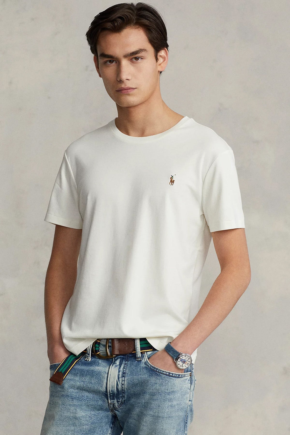 Polo Ralph Lauren Custom Slim Fit Yuvarlak Yaka Logolu T-shirt-T-shirt-Libas