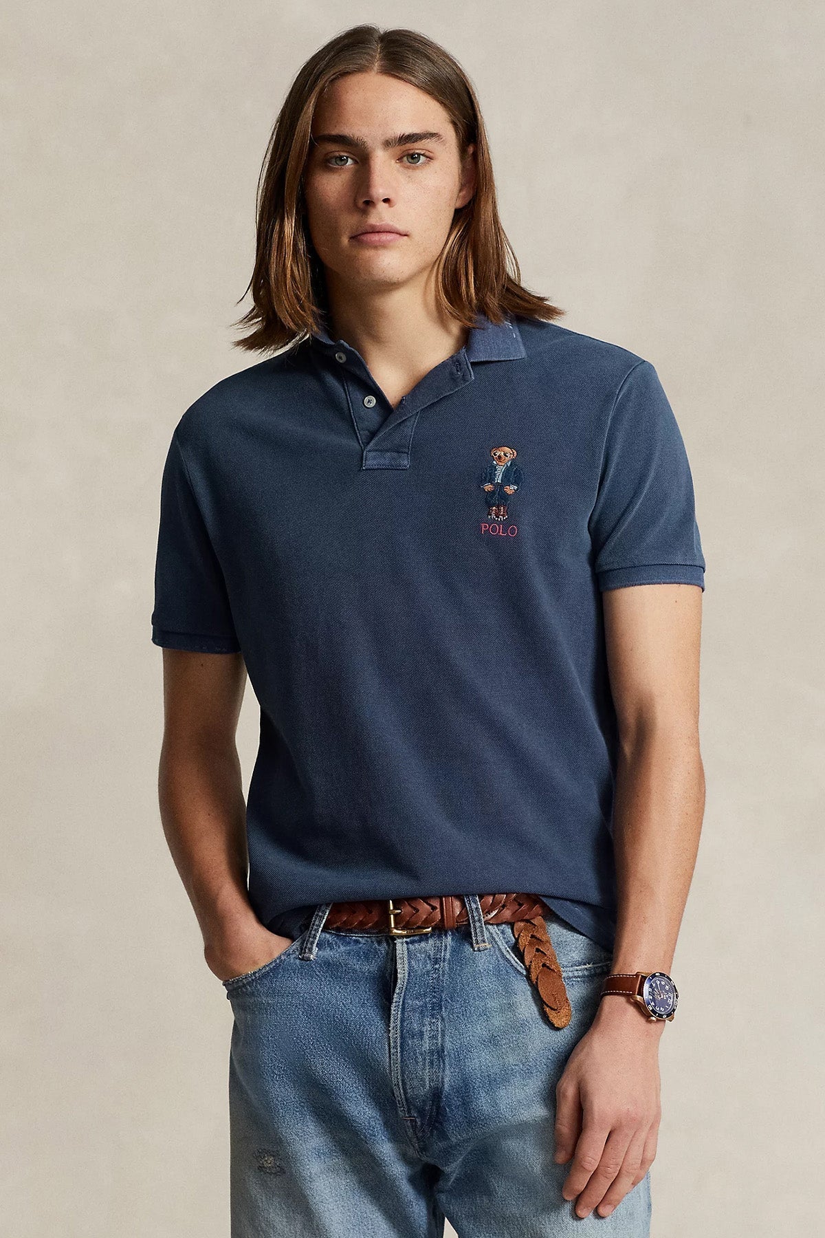 Polo Ralph Lauren Custom Slim Fit Polo Bear Polo Yaka T-shirt
