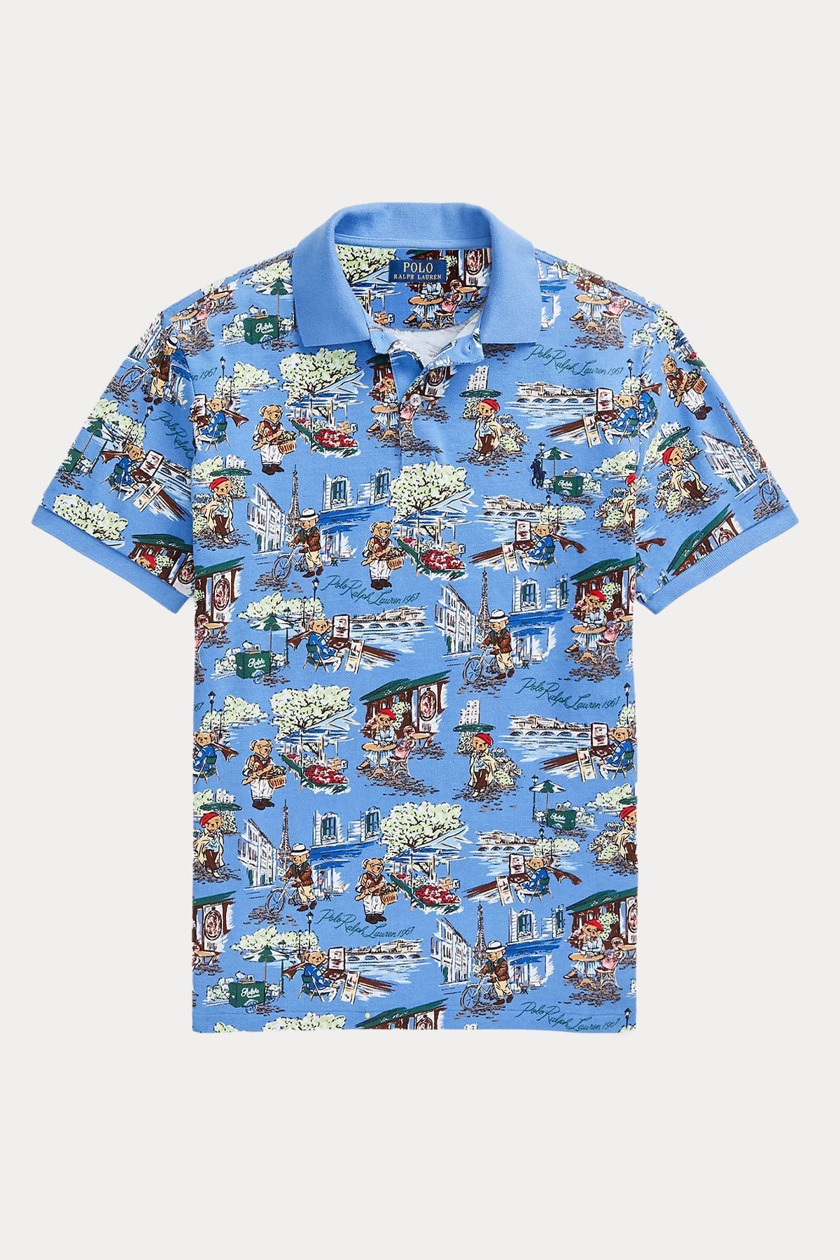 Polo Ralph Lauren Custom Slim Fit Polo Bear Polo Yaka T-shirt-T-shirt-Libas