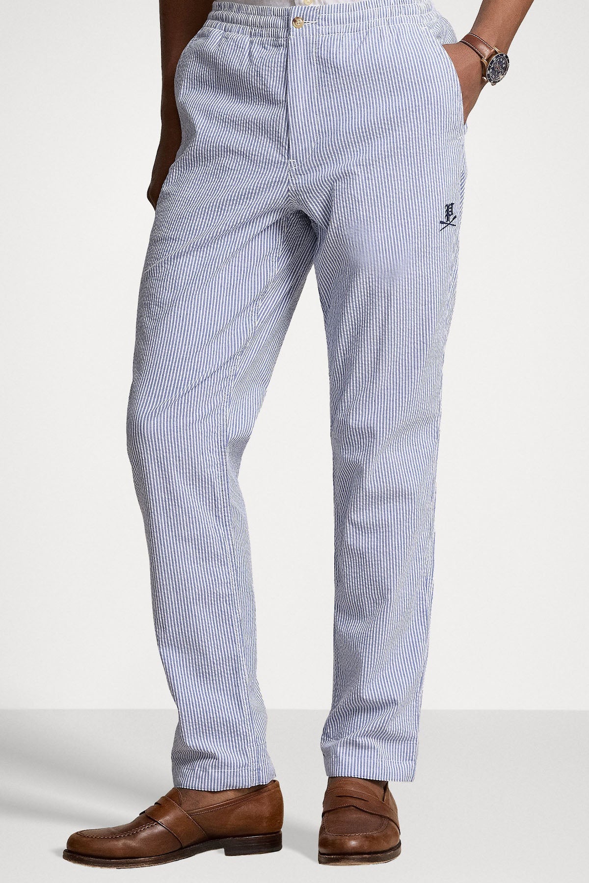 Polo Ralph Lauren Stretch Classic Fit Beli Lastikli Çizgili Pantolon-Pantolon-Libas