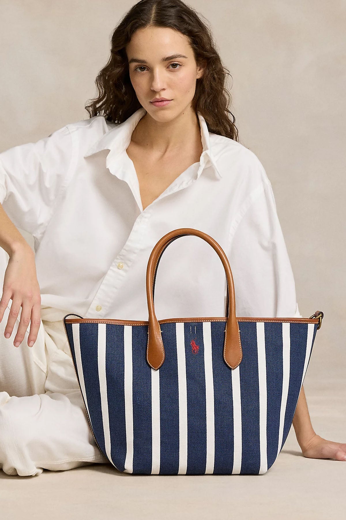 Polo Ralph Lauren Çift Taraflı Çizgili Çanta