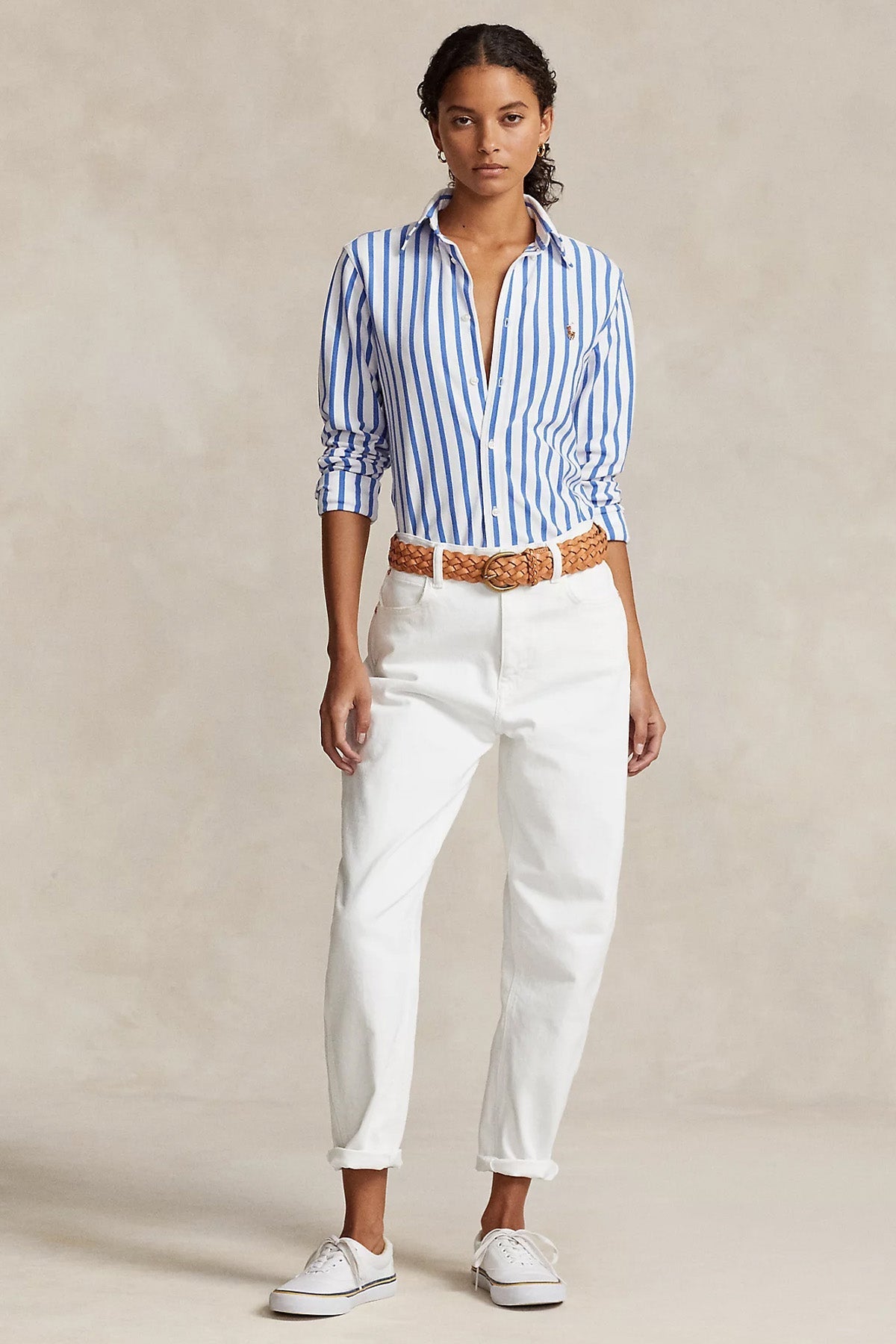 Polo Ralph Lauren Çizgili Knit Oxford Gömlek-Gömlek-Libas