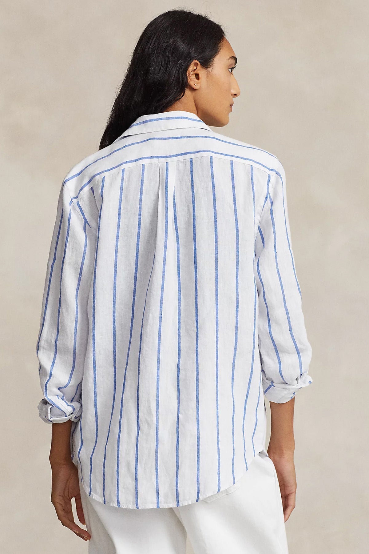 Polo Ralph Lauren Relaxed Fit Çizgili Keten Gömlek