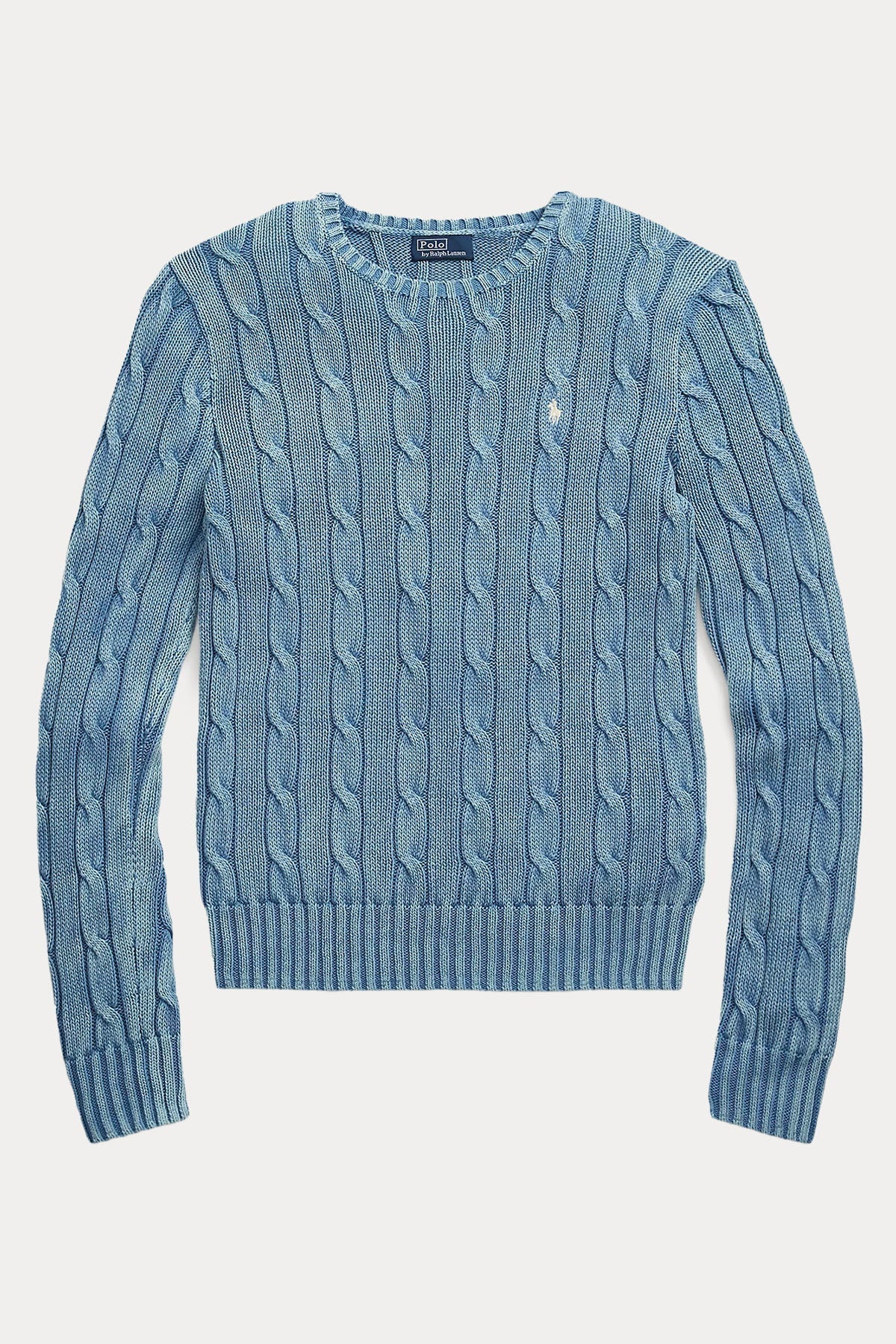 Polo Ralph Lauren Slim Fit Pima Cotton Yuvarlak Yaka Saç Örgü Triko