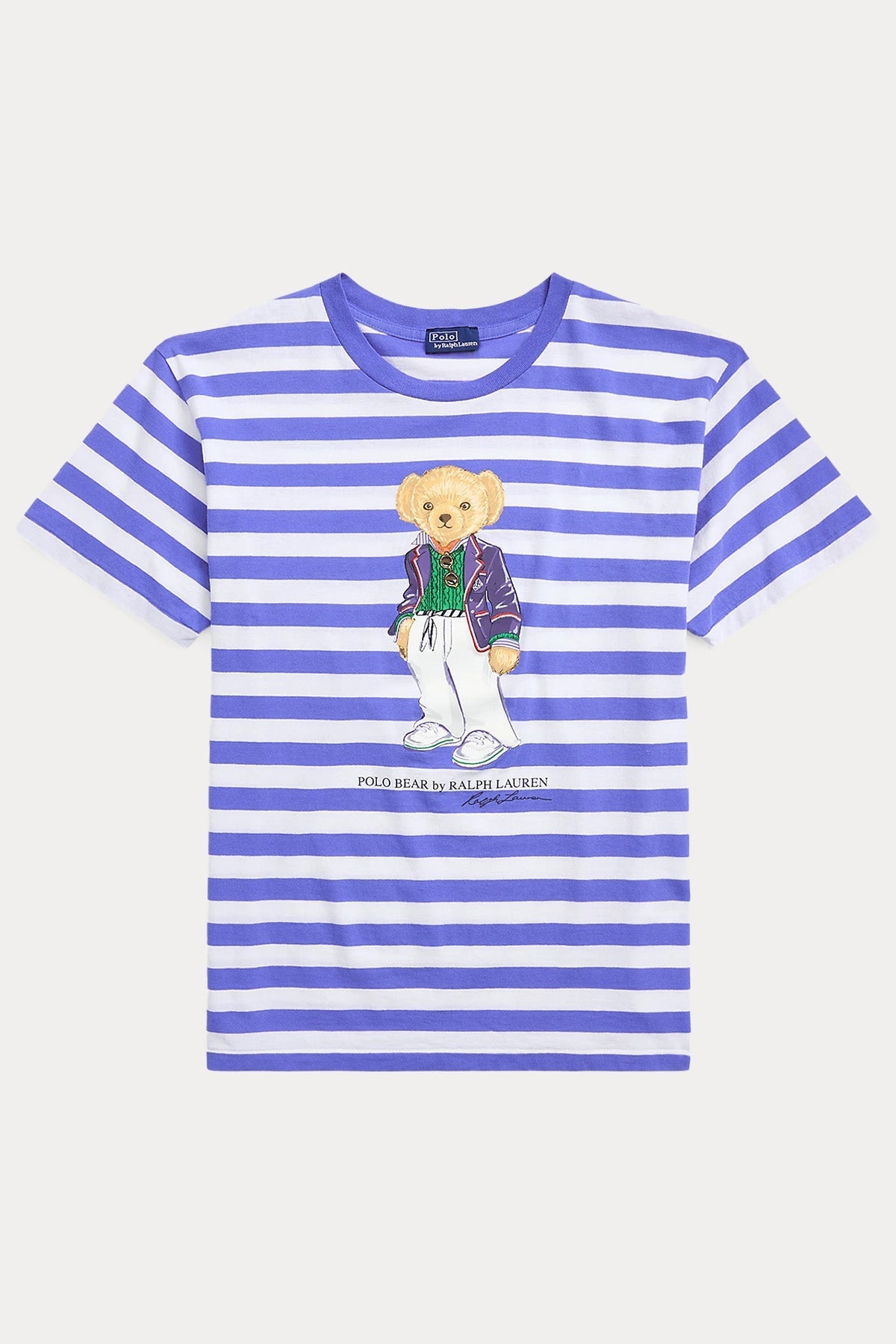 Polo Ralph Lauren Straight Fit Çizgili Yuvarlak Yaka Polo Bear T-shirt-T-shirt-Libas