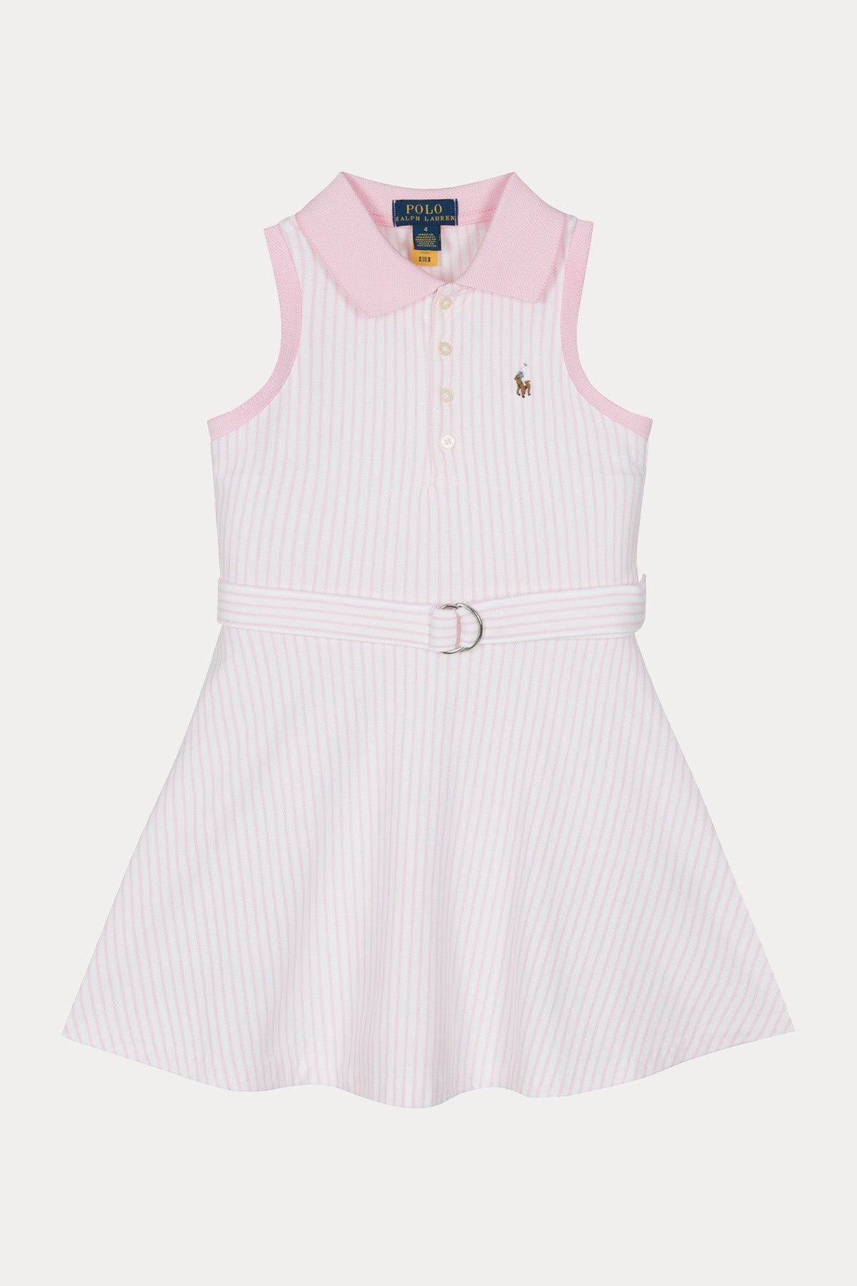 Polo Ralph Lauren Kids 2-4 Yaş Kız Çocuk Kemerli Çizgili Elbise