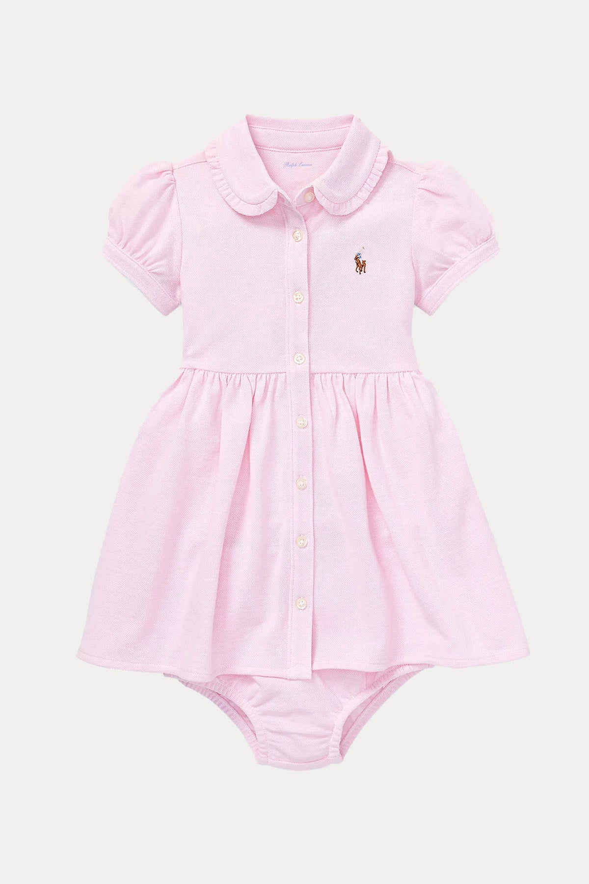 Polo Ralph Lauren Kids 6-12 Aylık Kız Bebek Şortlu Gömlek Elbise