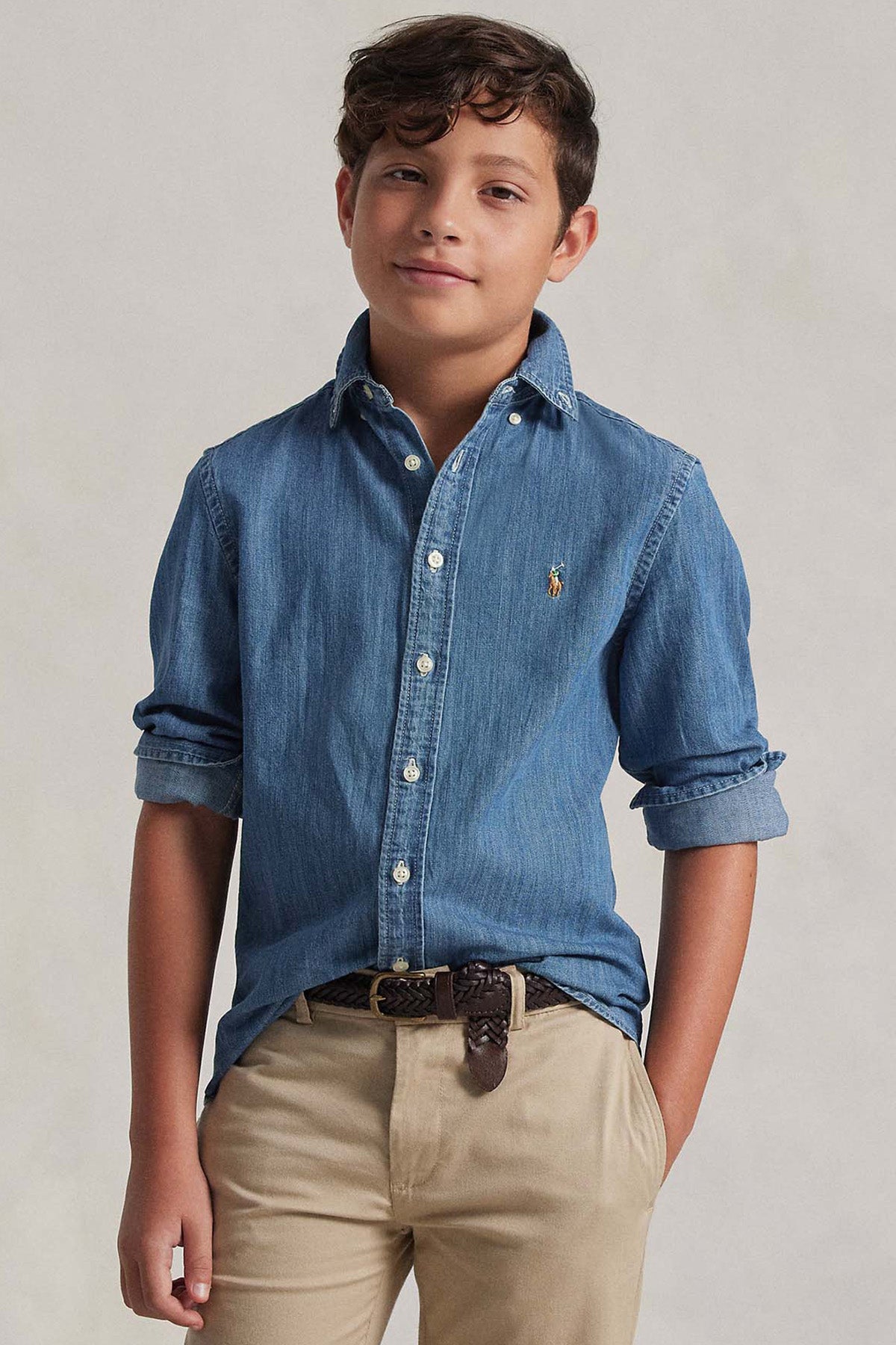 Polo Ralph Lauren Kids S-M Beden Erkek Çocuk Denim Gömlek