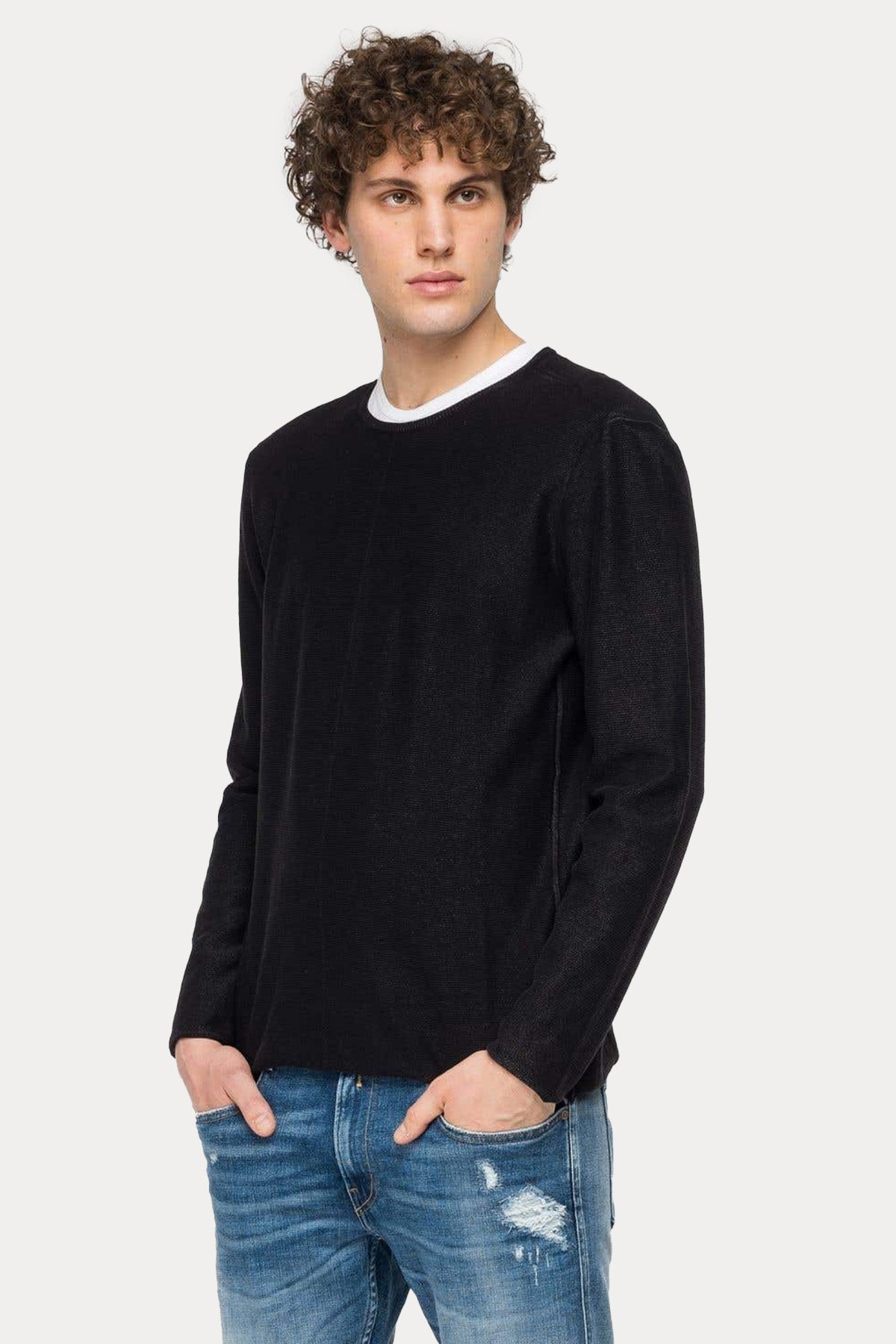 Replay Yuvarlak Yaka Örgü Triko