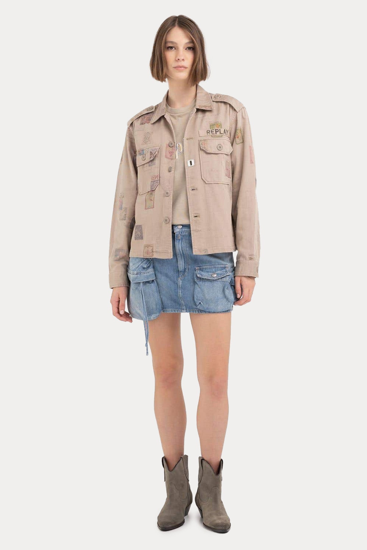 Replay Boy Fit Logolu Cep Detaylı Gömlek Ceket