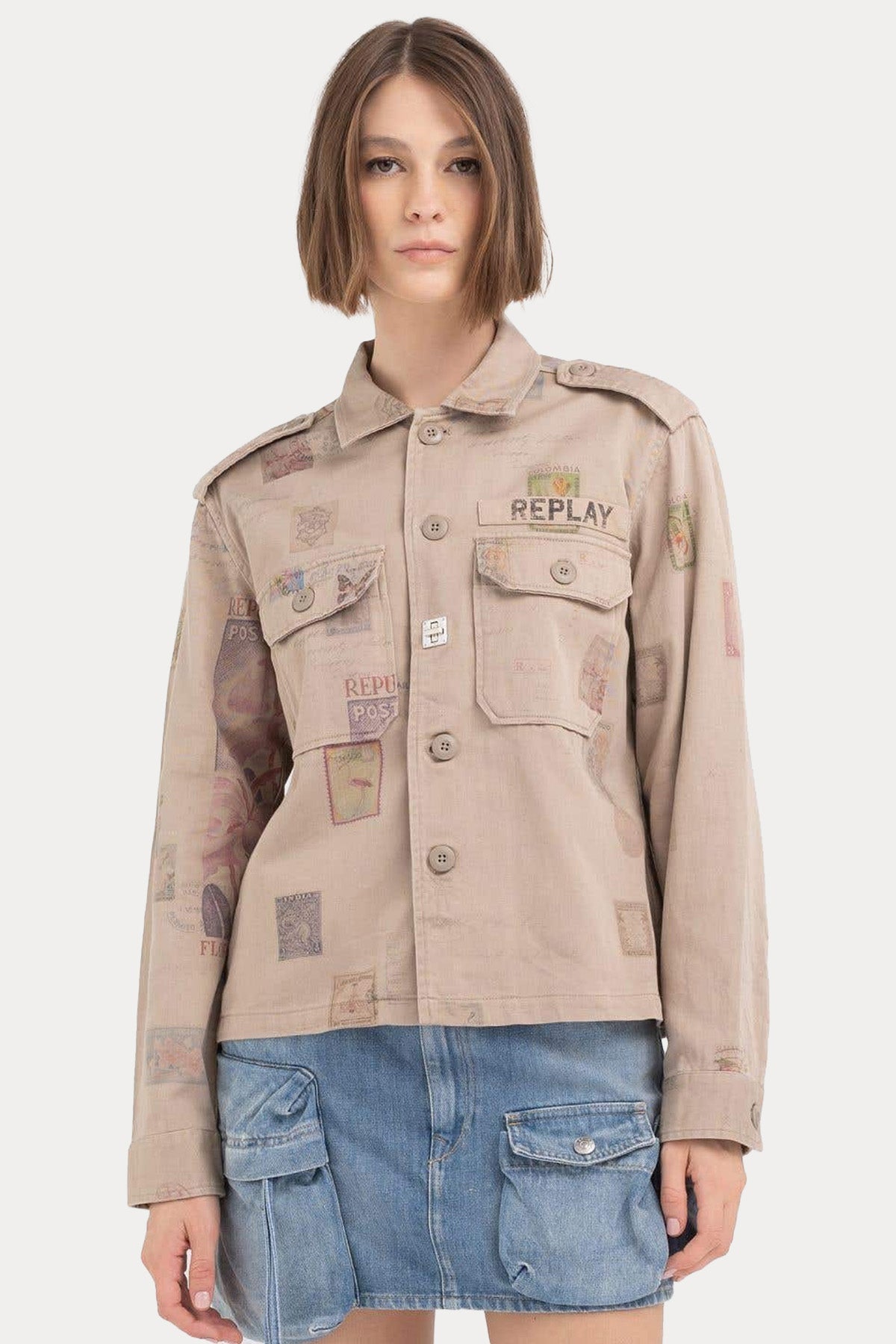 Replay Boy Fit Logolu Cep Detaylı Gömlek Ceket