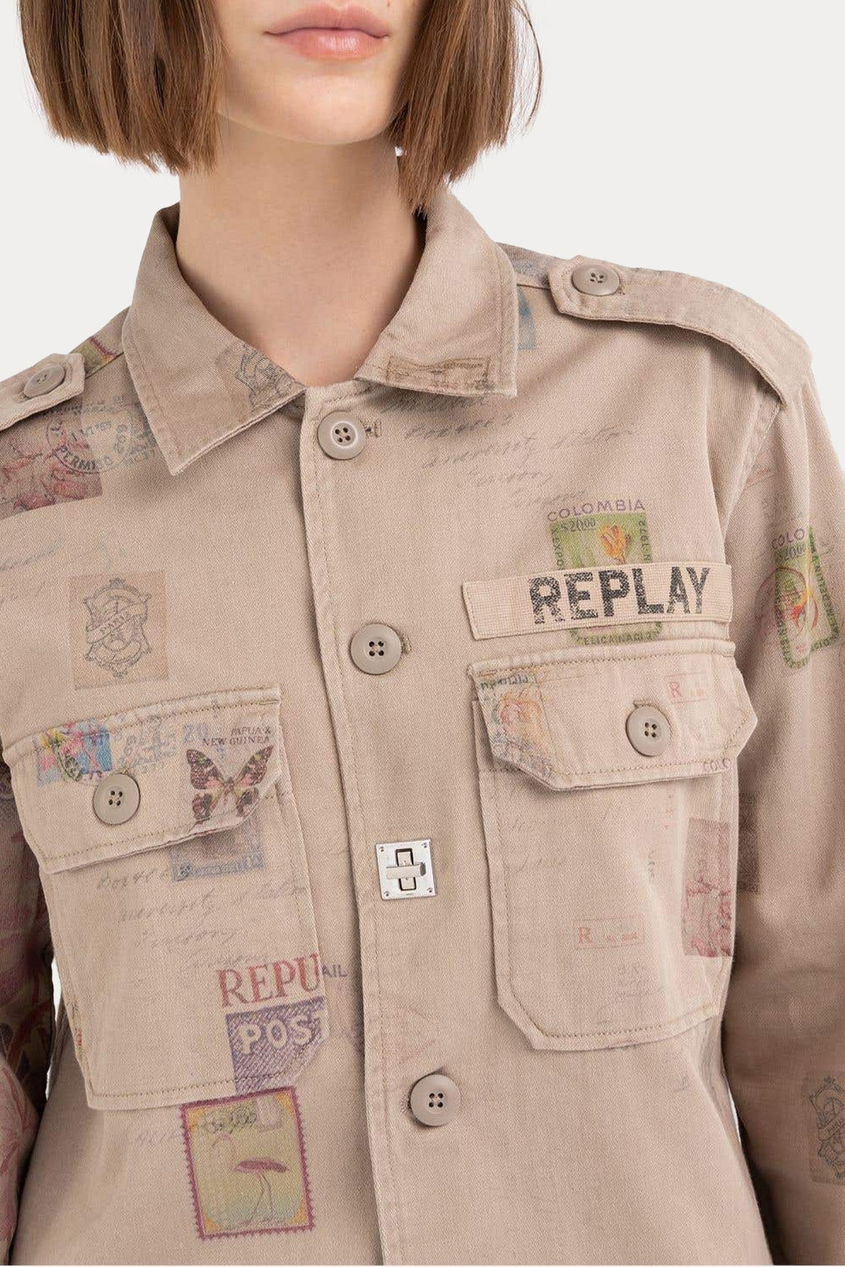 Replay Boy Fit Logolu Cep Detaylı Gömlek Ceket