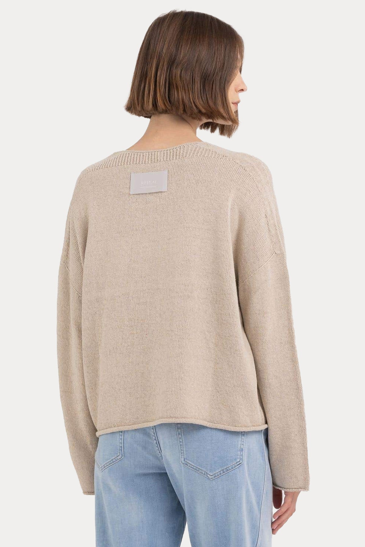 Replay V Yaka Geniş Kesim Örgü Triko