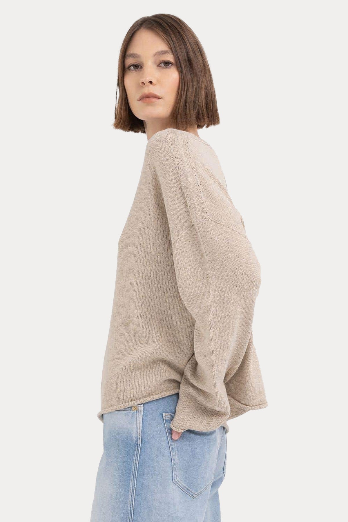 Replay V Yaka Geniş Kesim Örgü Triko