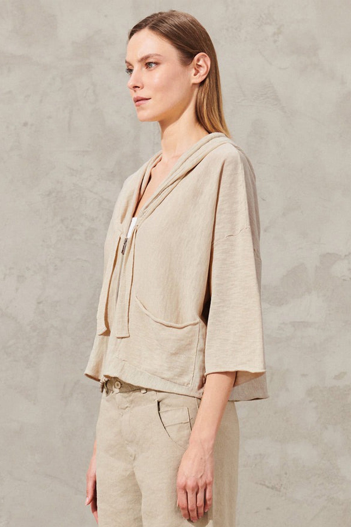 Transit Cep Detaylı Kapüşonlu Ceket