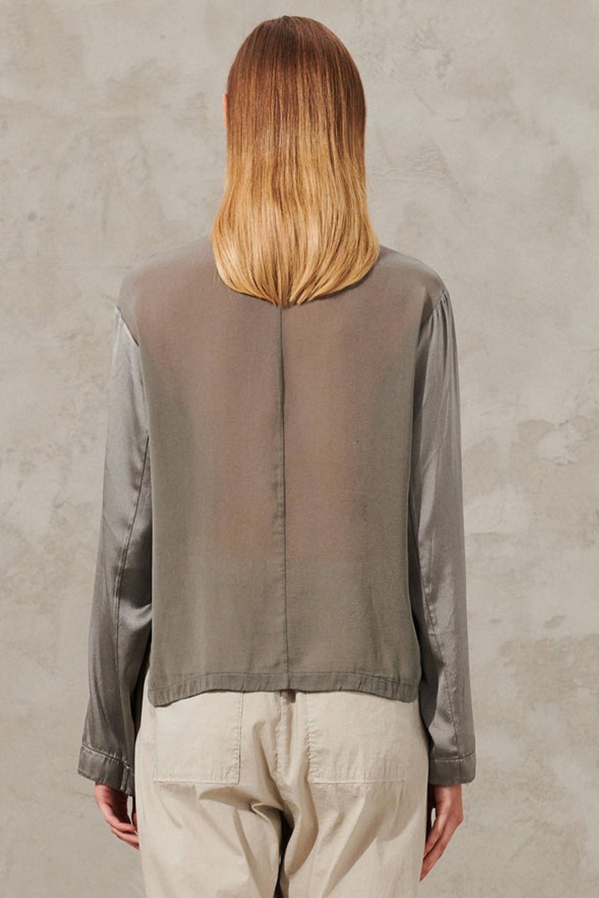 Transit Klasik Yaka Streç İpek Gömlek