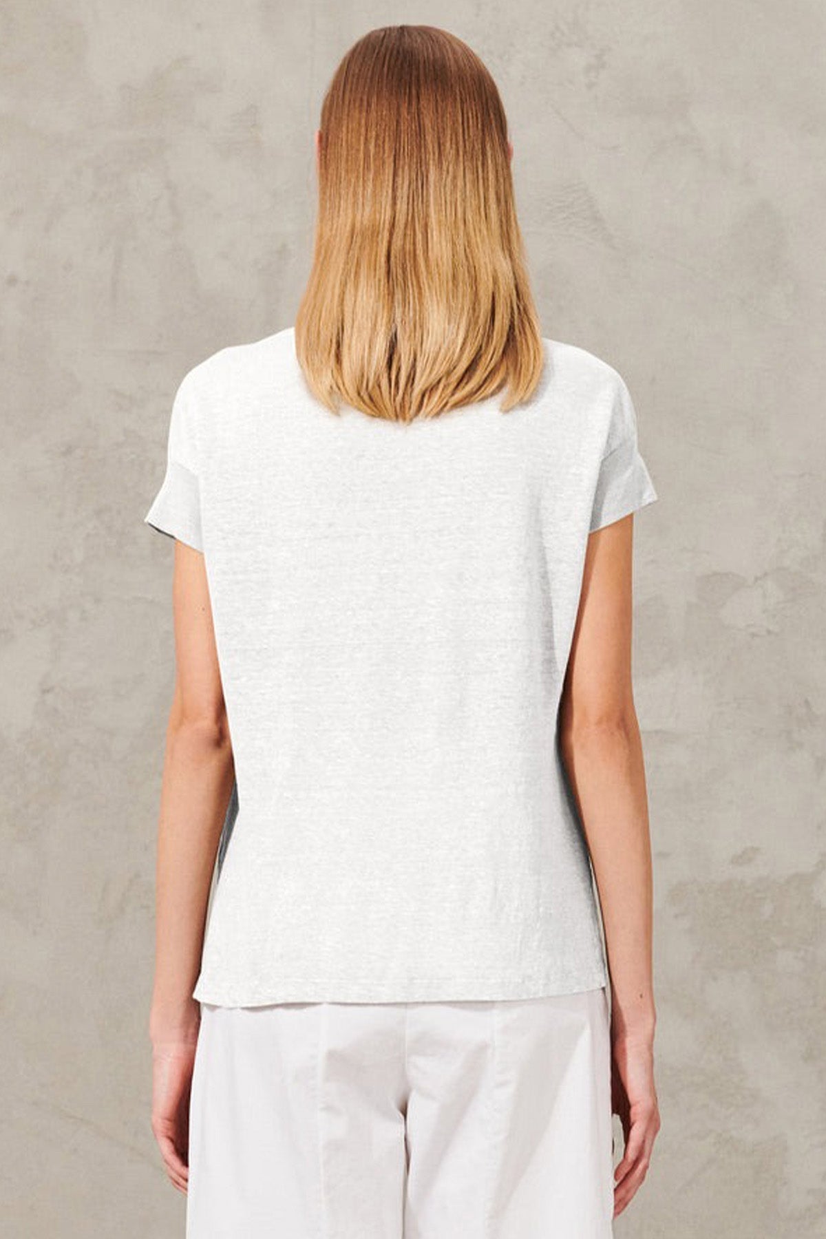 Transit V Yaka Keten T-shirt