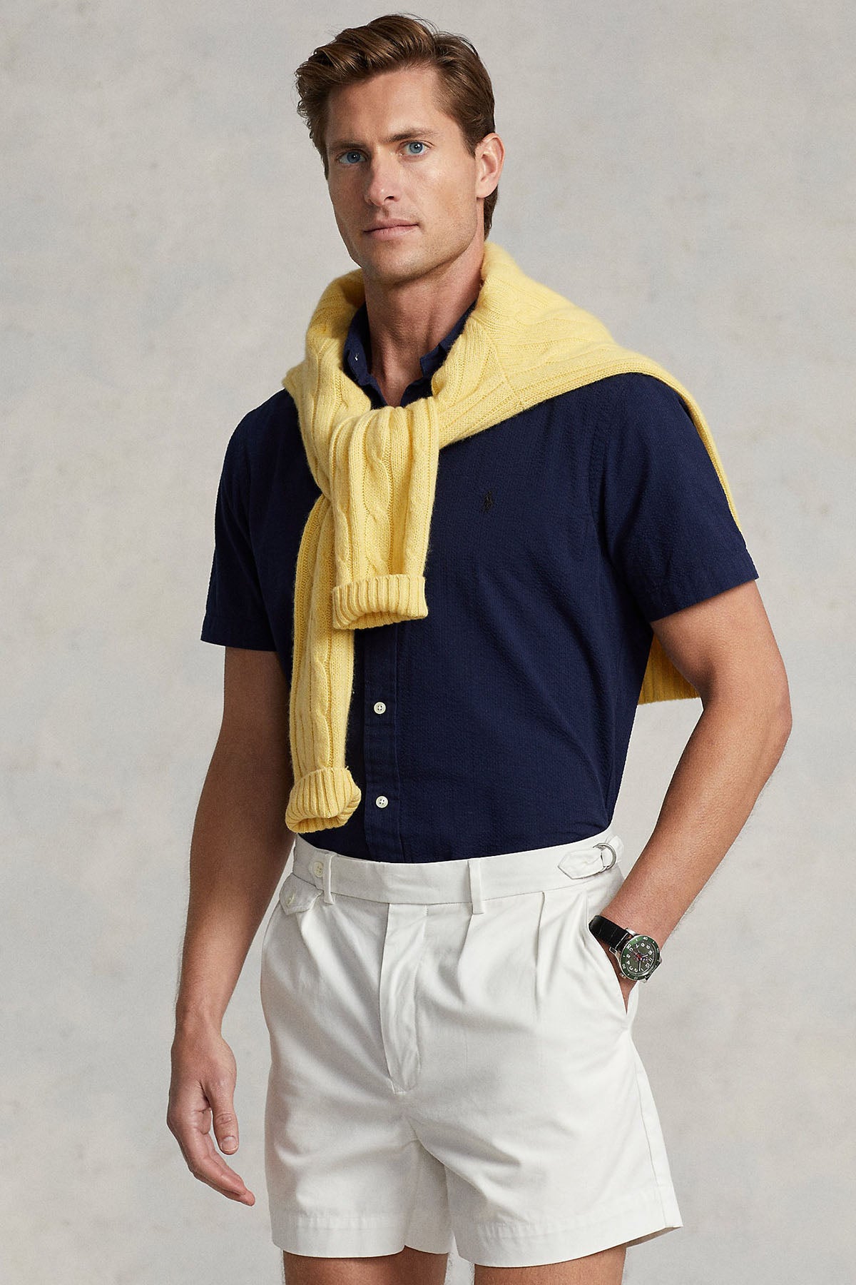 Polo Ralph Lauren Custom Fit Kırışmaz Gofre Kumaş Gömlek-Libas Trendy Fashion Store