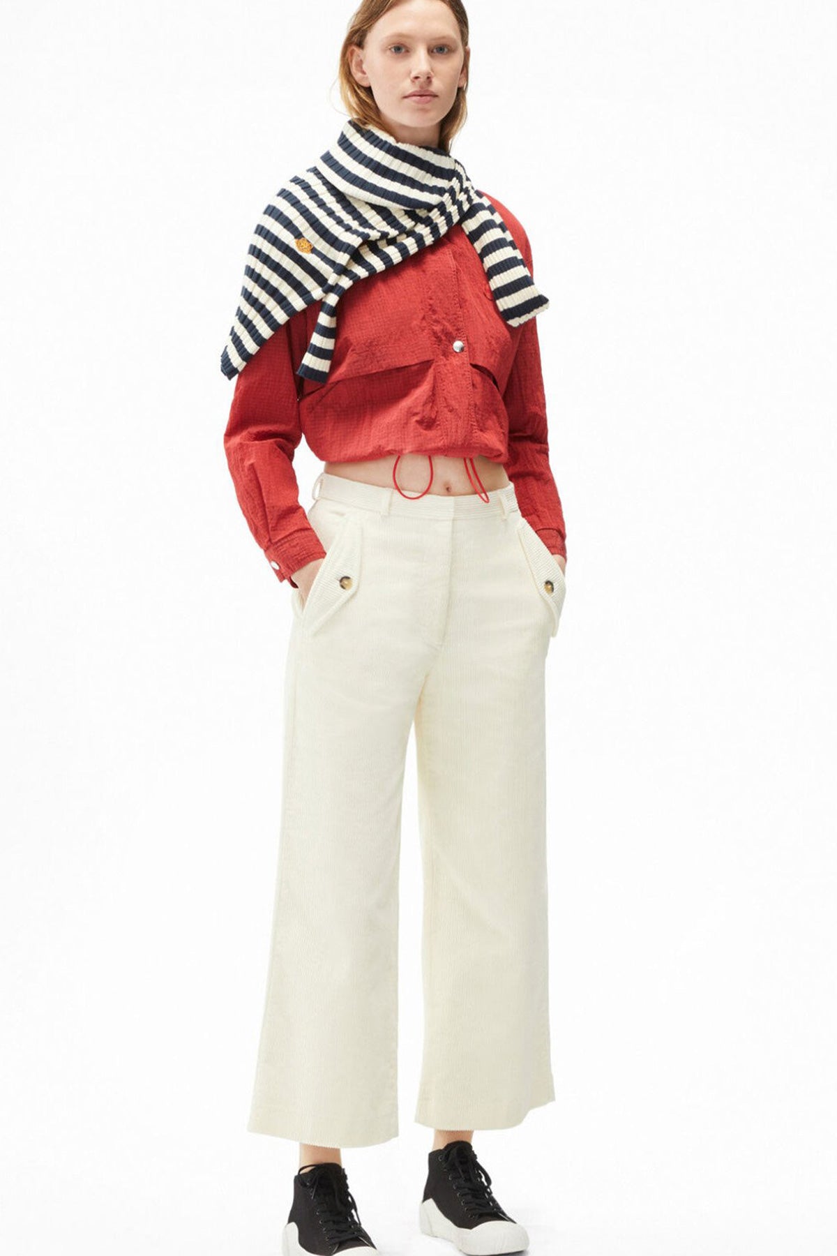 Kenzo Fitilli Kadife Yüksek Bel Crop Pantolon-Libas Trendy Fashion Store